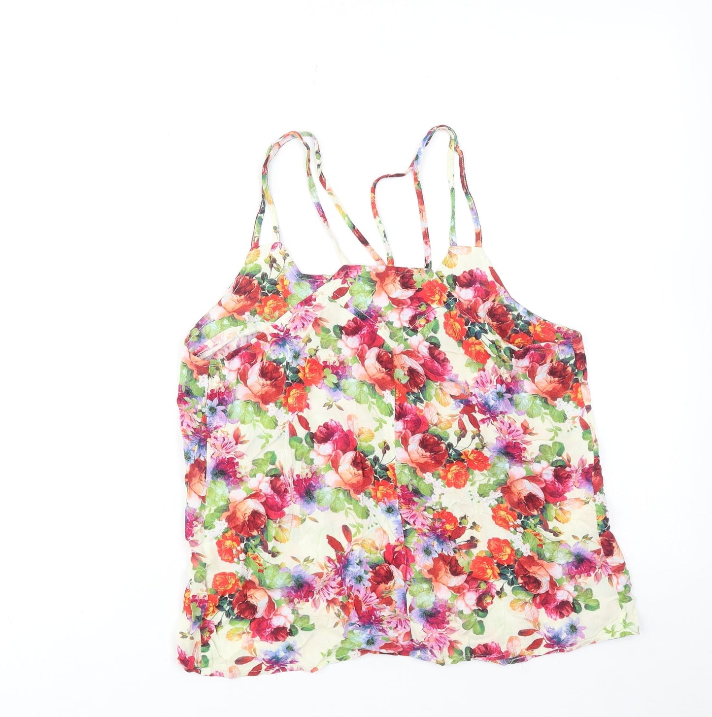 Louche Womens Multicoloured Floral Viscose Camisole Tank Size 10 Square Neck