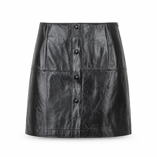 River Island Womens Black Polyurethane A-Line Skirt Size 6 Zip