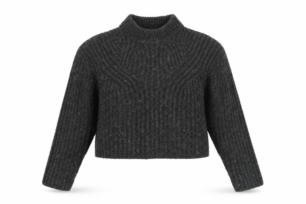 Native Youth Womens Grey Mock Neck Acrylic Pullover Jumper Size XS