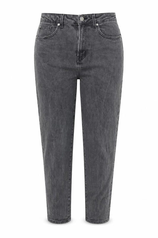 Denim & Co. Womens Grey Cotton Tapered Jeans Size 14 L27 in Regular Zip