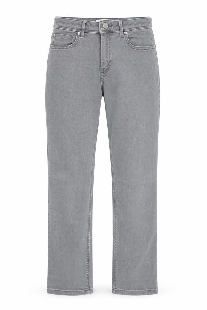 Per Una Womens Grey Cotton Straight Jeans Size 26 in L27 in Regular Zip