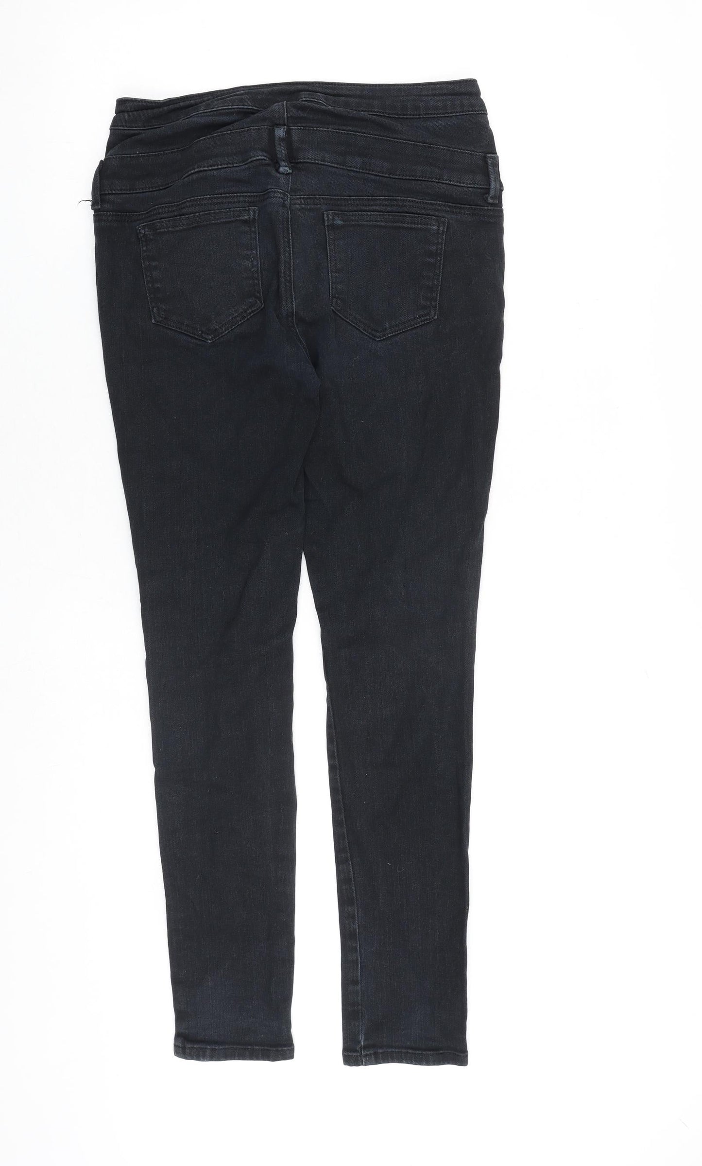 Topshop Womens Black Cotton Skinny Jeans Size 28 in L29 in Slim Zip