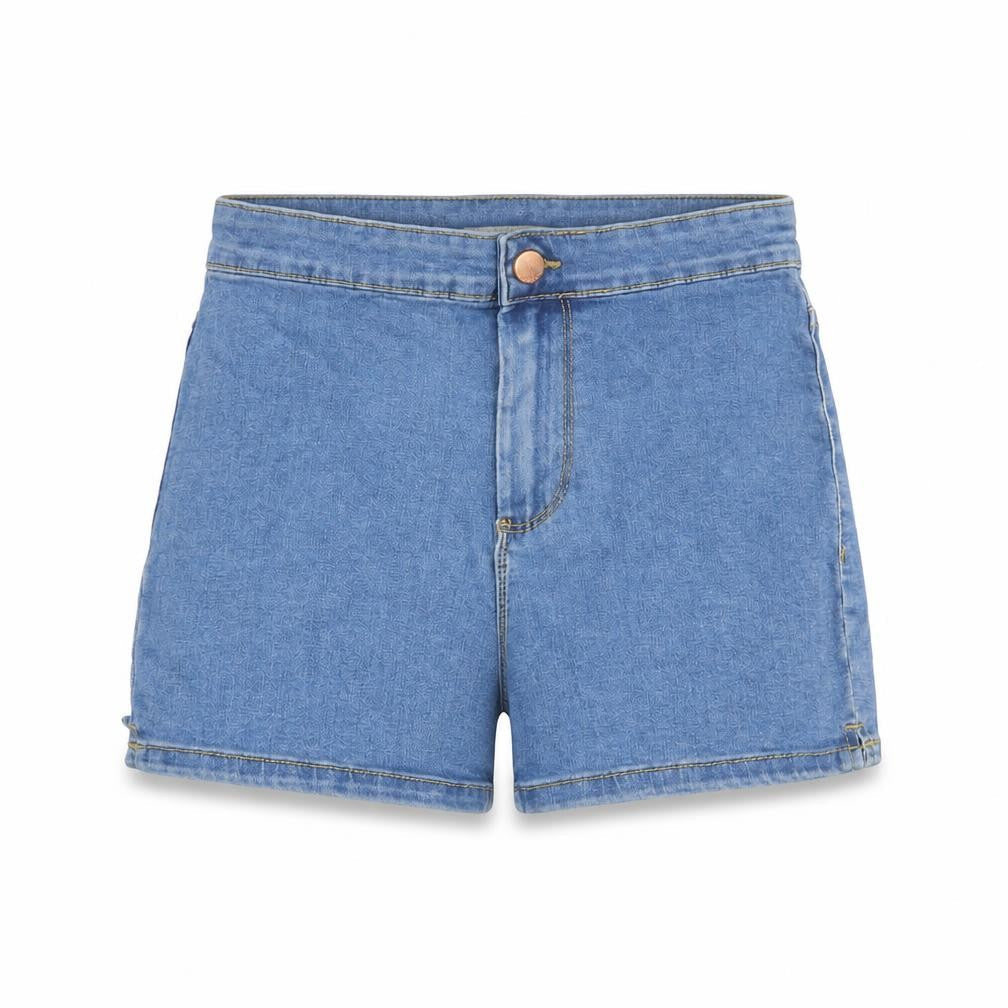 Denim & Co. Womens Blue Cotton Boyfriend Shorts Size 8 L3 in Regular Zip