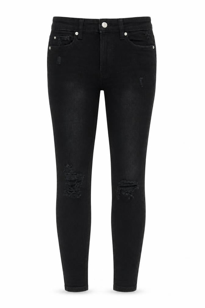 Denim & Co. Womens Black Cotton Skinny Jeans Size 10 L28 in Regular Zip