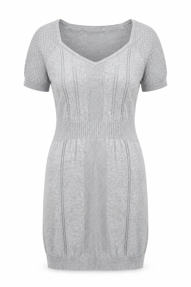 Warehouse Womens Grey Viscose Shift Size 14 V-Neck Pullover