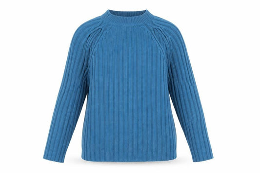 Boohoo Womens Blue Round Neck Acrylic Pullover Jumper Size S