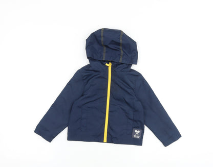 Additional front view of Mo Kids Baby Blue Jacket, size 18-24, Months Zip