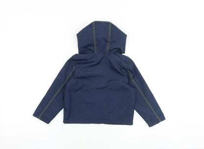 Back view of Mo Kids Baby Blue Jacket, size 18-24, Months Zip