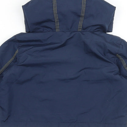 Brand and care label for Mo Kids Baby Blue Jacket, size 18-24, Months Zip