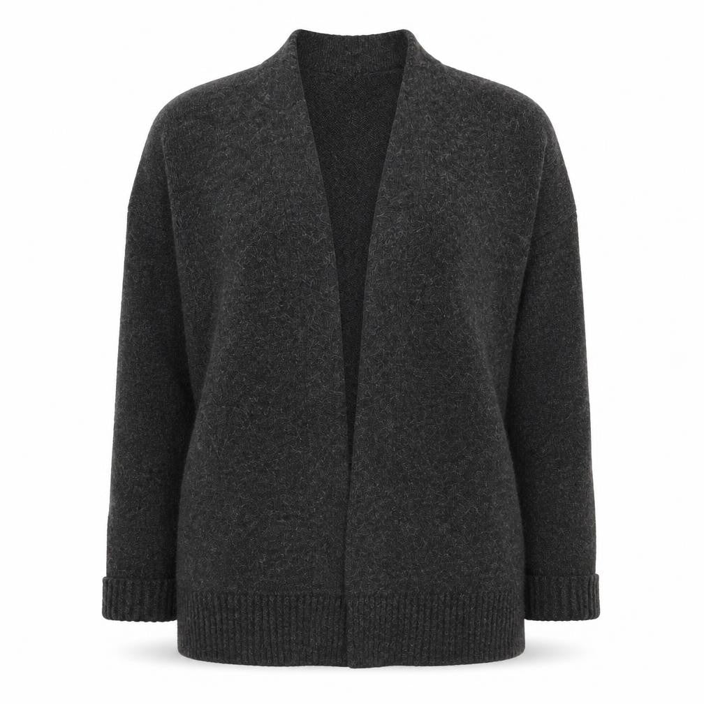 H&M Womens Grey V-Neck Polyester Cardigan Jumper Size M