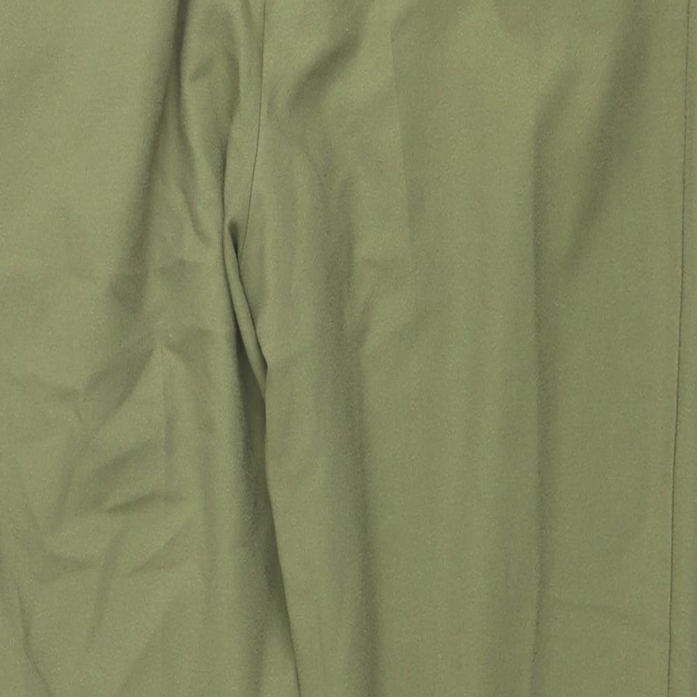 Warehouse Womens Green Polyester Carrot Trousers Size 12 L25 in Regular Button