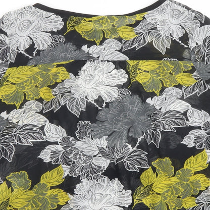 Next Womens Multicoloured Floral Polyester Basic Blouse Size 14 Boat Neck
