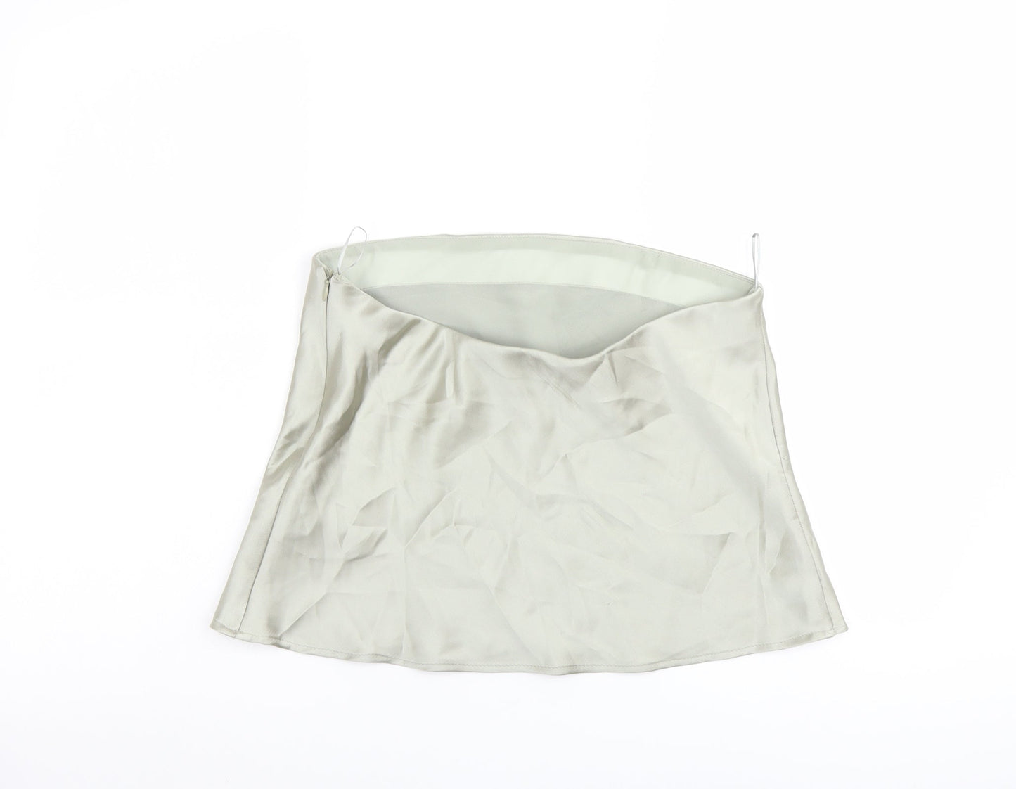 Zara Womens Green Polyester Cropped Blouse Size M Square Neck - Strapless