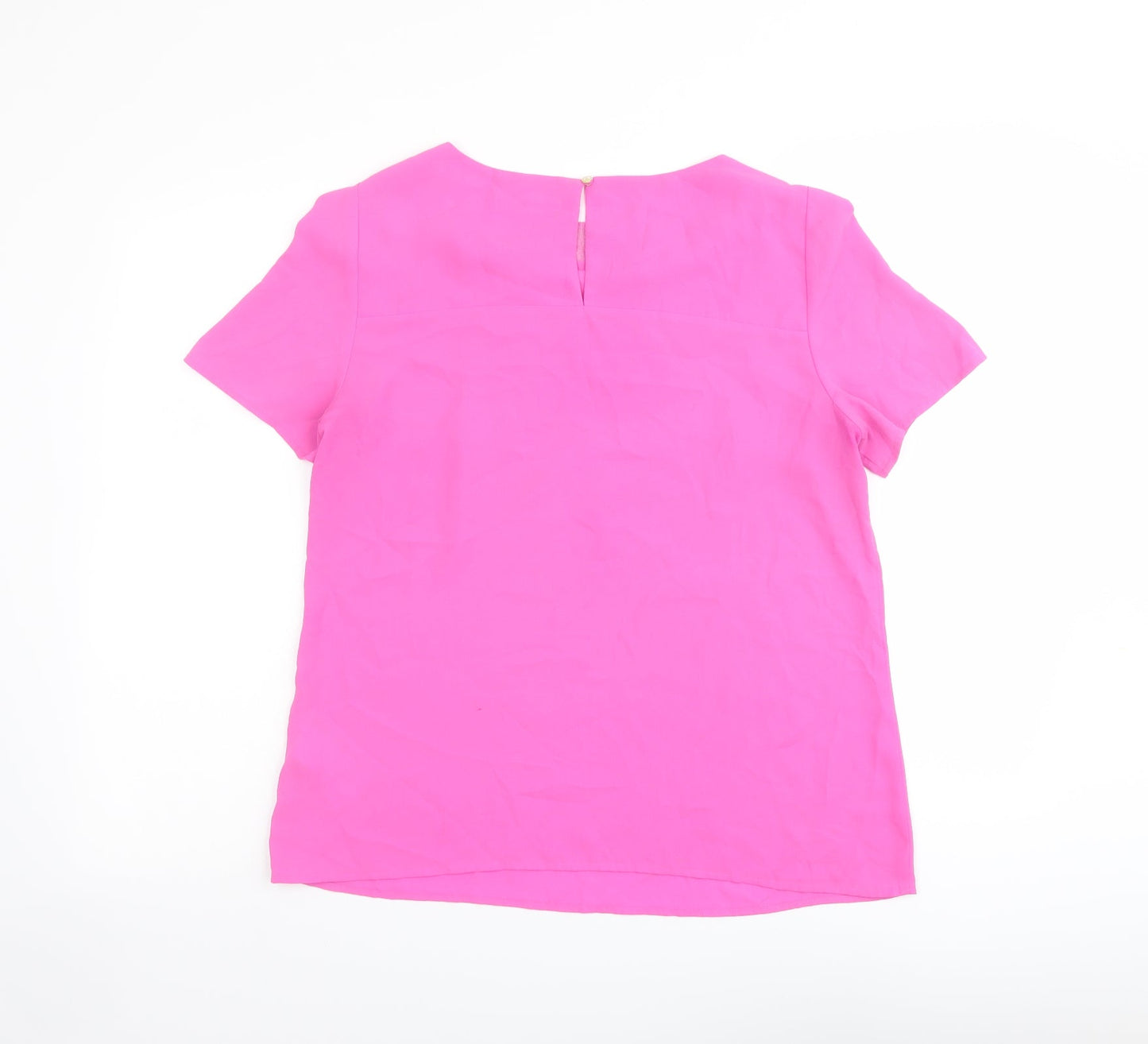 Oasis Womens Purple Polyester Basic Blouse Size 14 Boat Neck