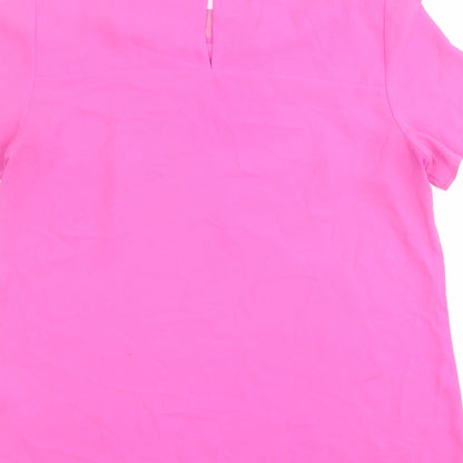 Oasis Womens Purple Polyester Basic Blouse Size 14 Boat Neck