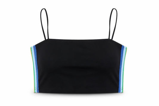 Urban Outfitters Womens Black Viscose Cropped Tank Size M Square Neck