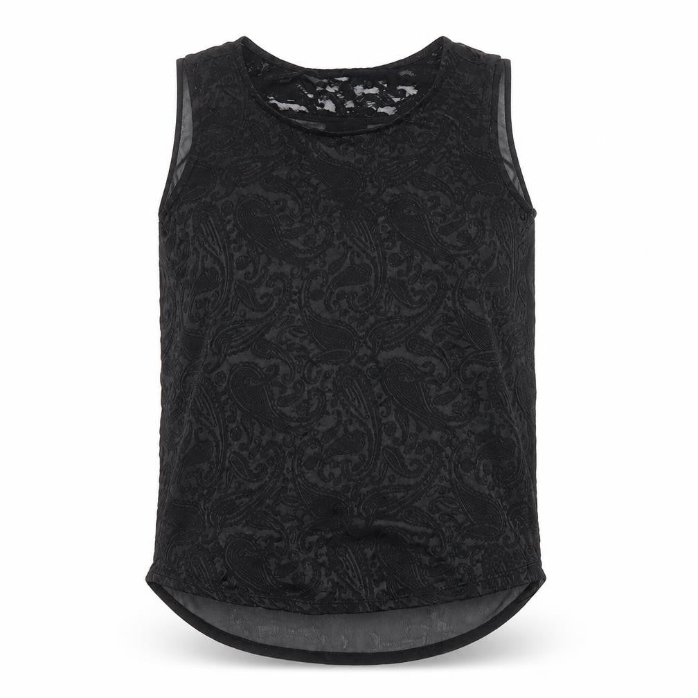 NEXT Womens Black Paisley Cotton Basic Tank Size 8 Round Neck