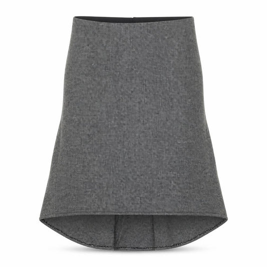 agnès b. Womens Black Geometric Wool A-Line Skirt Size 14 Zip