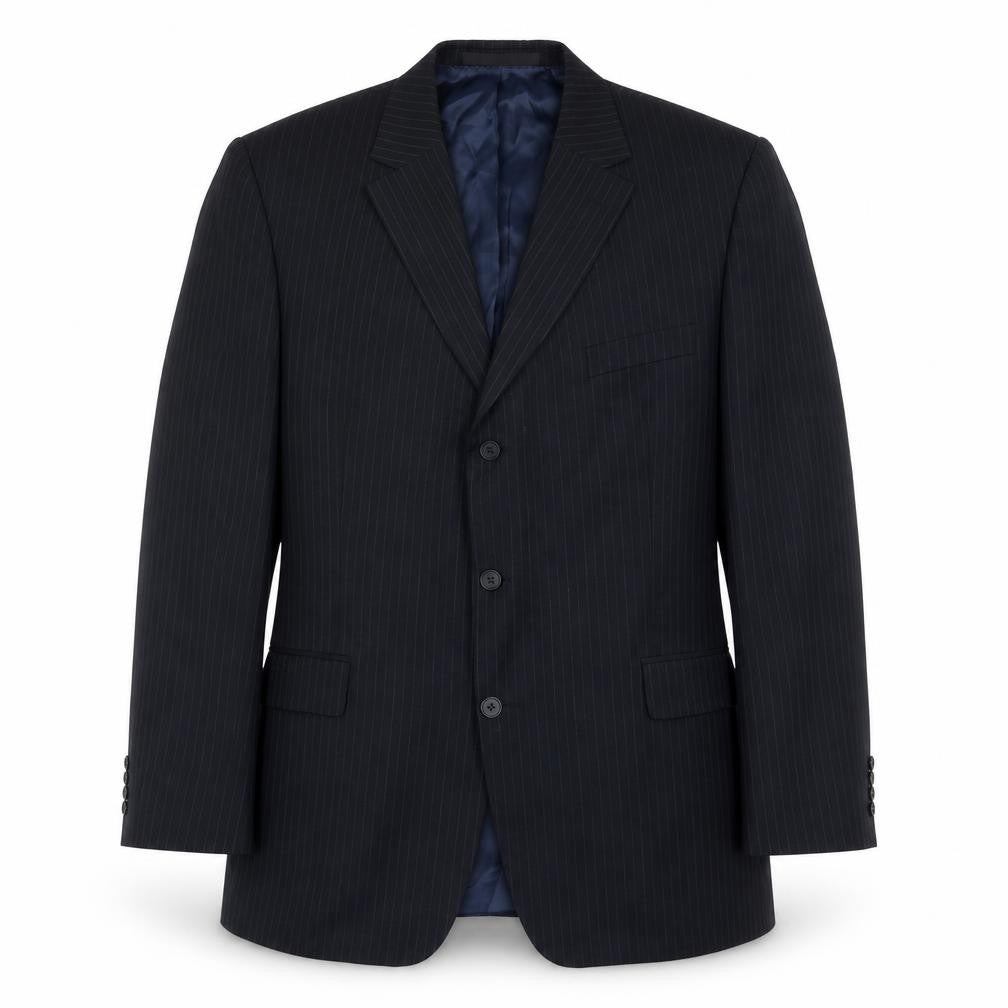 Marks & Spencer Mens Blue Striped Wool Jacket Suit Jacket Size 44 Regular