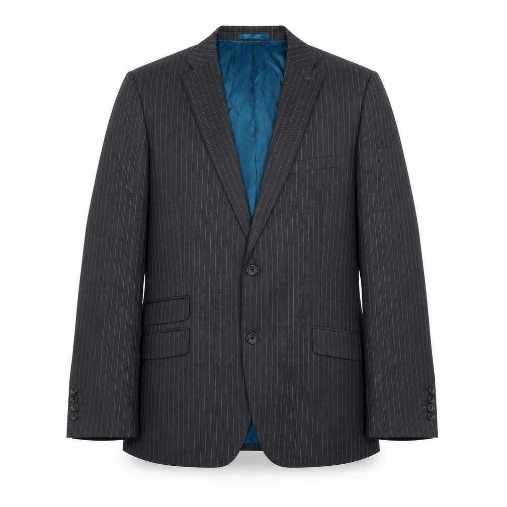 NEXT Mens Grey Striped Wool Jacket Suit Jacket Size 44 Regular