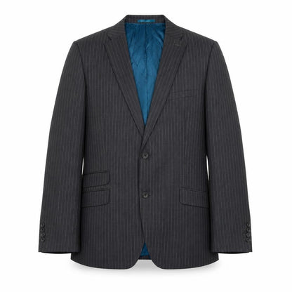 Next Mens Grey Striped Wool Jacket Suit Jacket Size 44 Regular