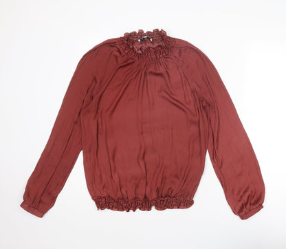 Second Female Womens Red Polyester Basic Blouse Size XS Mock Neck