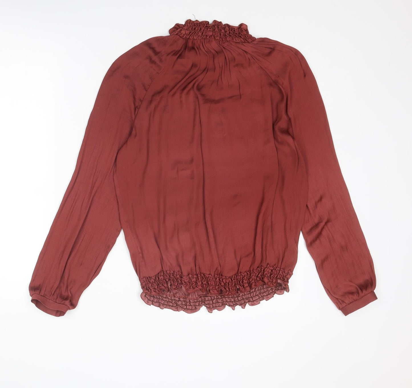Second Female Womens Red Polyester Basic Blouse Size XS Mock Neck