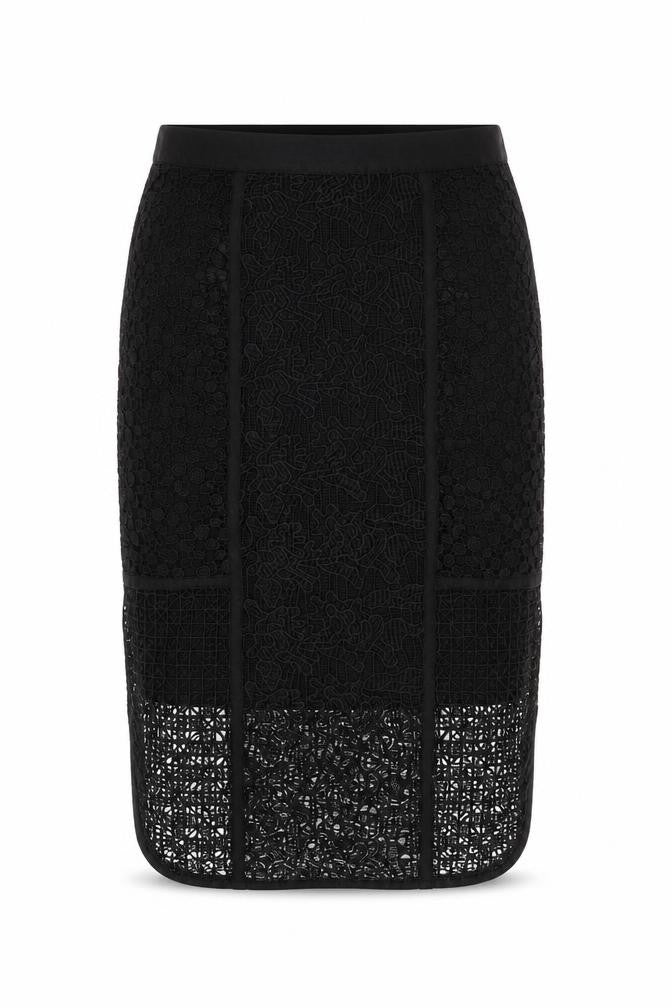 H&M Womens Black Geometric Polyester A-Line Skirt Size 6 Zip