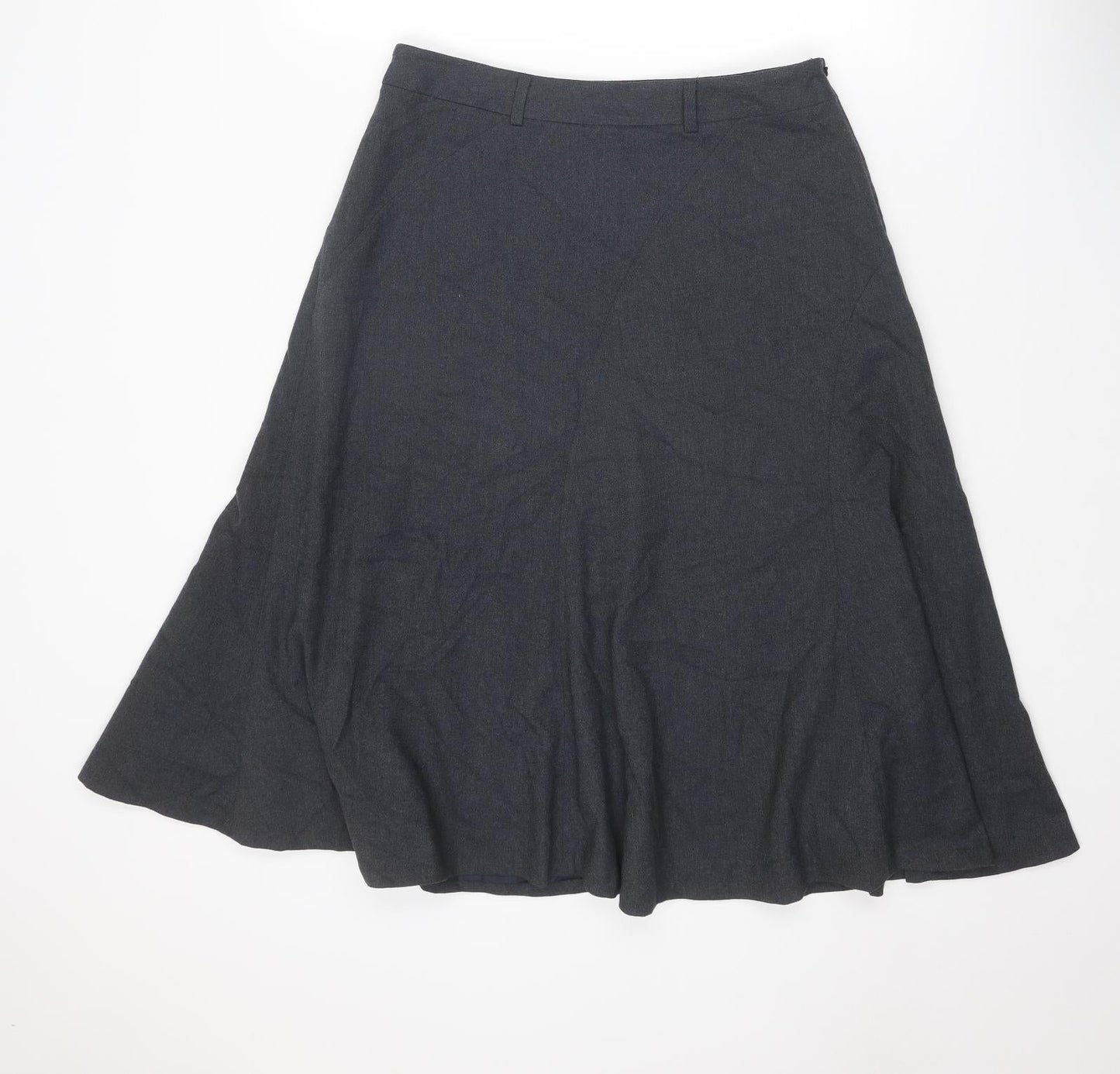 Country Club Womens Grey Polyester Swing Skirt Size 12 Zip