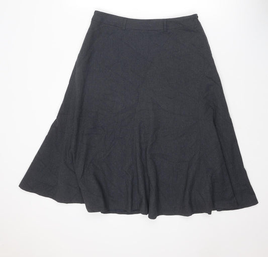 Country Club Womens Grey Polyester Swing Skirt Size 12 Zip
