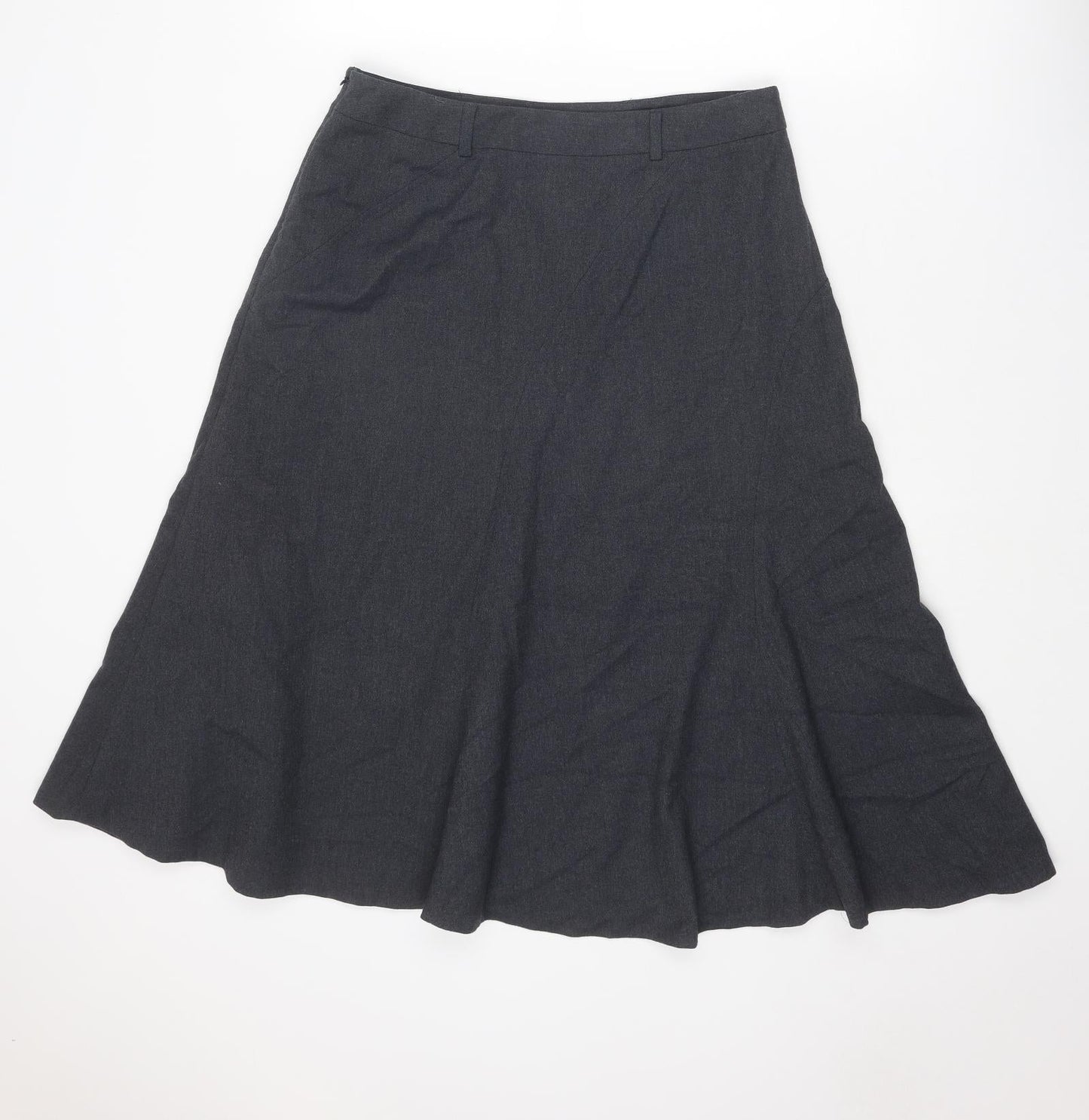 Country Club Womens Grey Polyester Swing Skirt Size 12 Zip