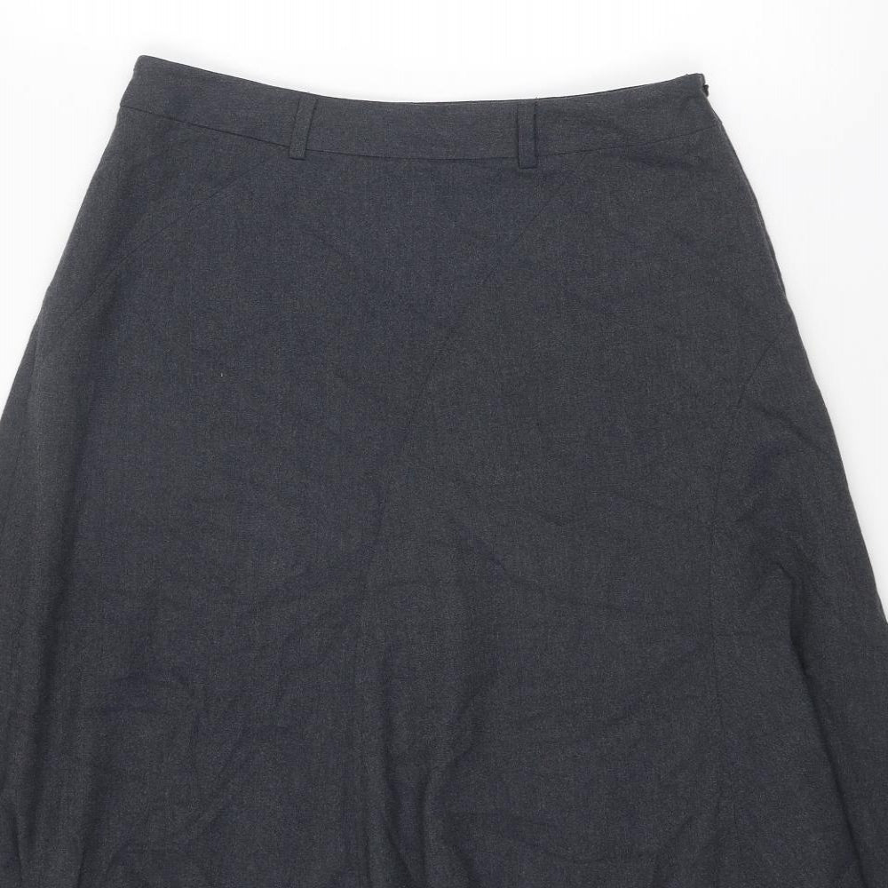 Country Club Womens Grey Polyester Swing Skirt Size 12 Zip