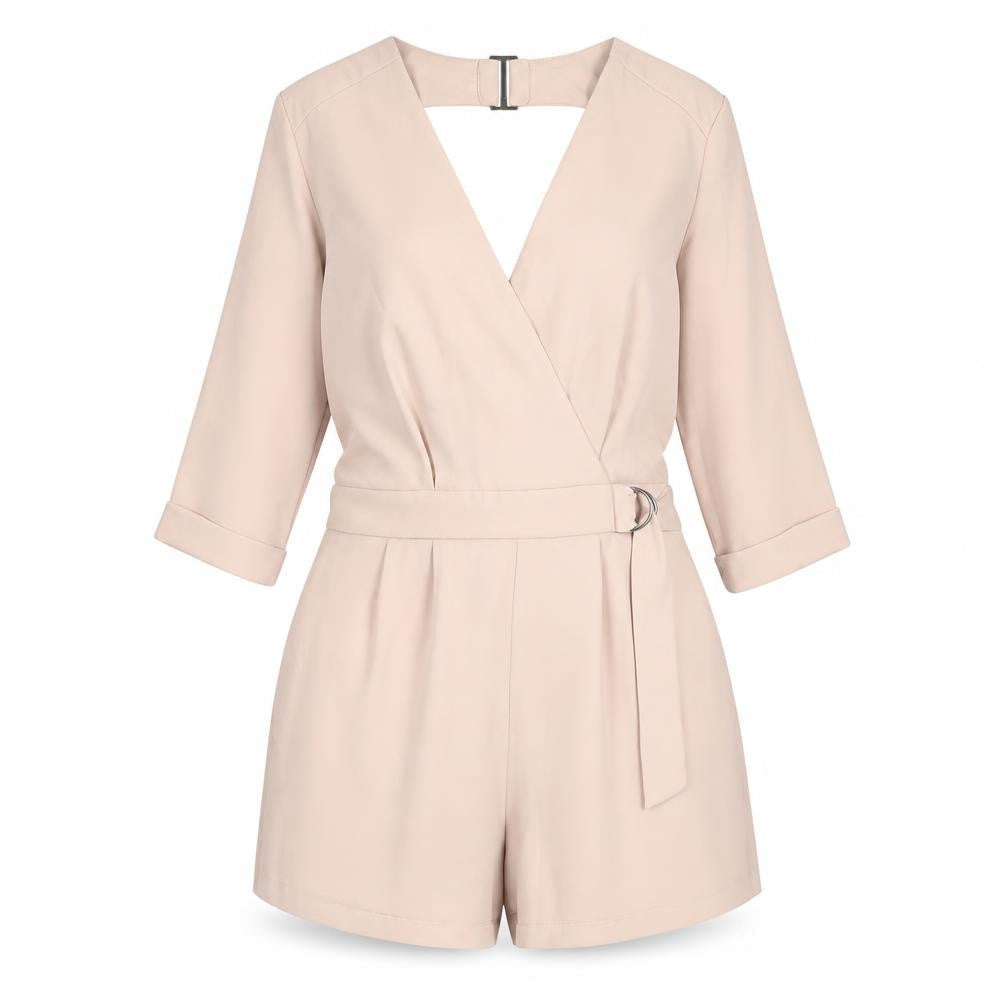 Topshop Womens Pink Polyester Playsuit One-Piece Size 6 Hook & Eye