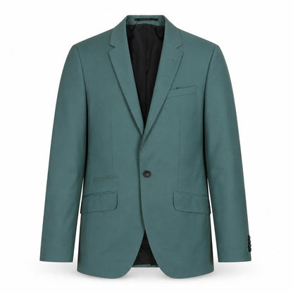 Front view of ASOS men’s blue wool jacket suit jacket, size 38, regular
