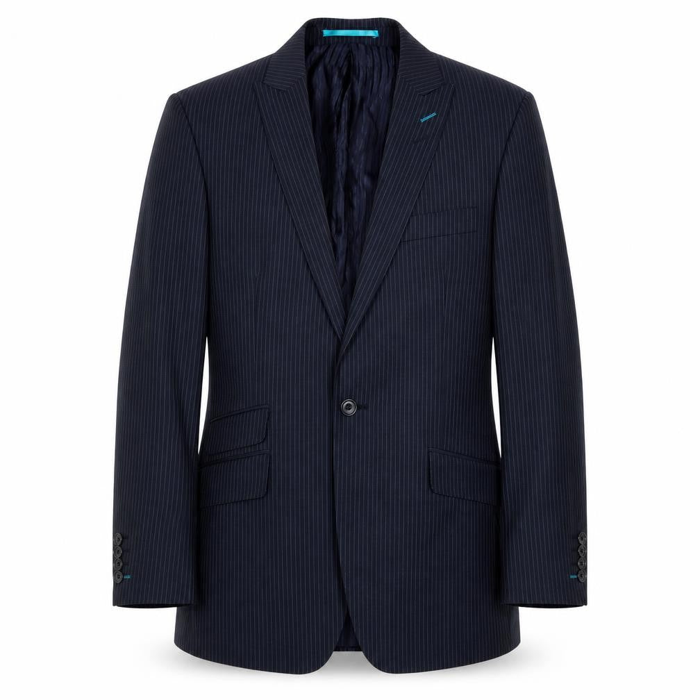Urban Resistance Mens Blue Striped Polyester Jacket Suit Jacket Size 36 Regular