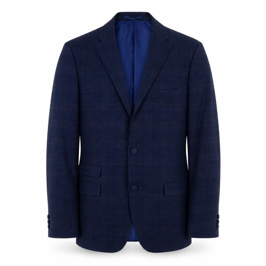 ONESIX5IVE5ive Mens Blue Plaid Polyester Jacket Suit Jacket Size 36 Regular