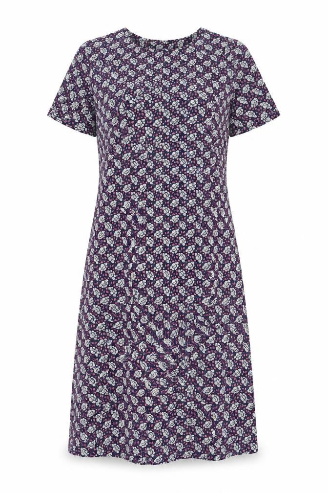 Marks & Spencer Womens Multicoloured Floral Viscose A-Line Size 10 Round Neck Button