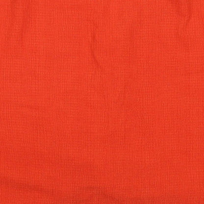 Zara Womens Orange Polyester Basic Blouse Size L V-Neck - Twist Detail