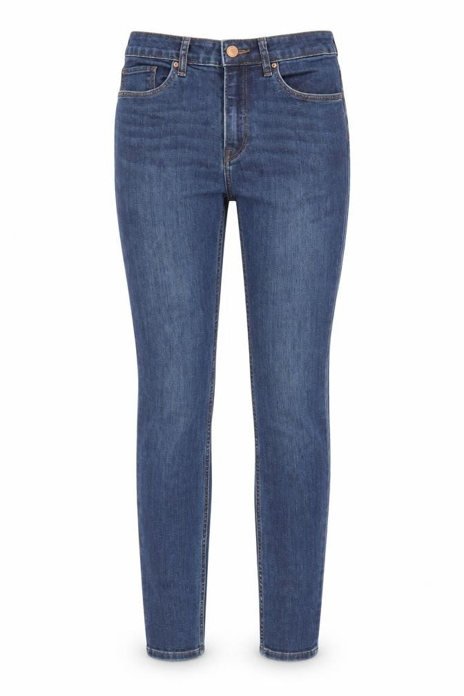 H&M Womens Blue Cotton Skinny Jeans Size 8 L28 in Regular Zip