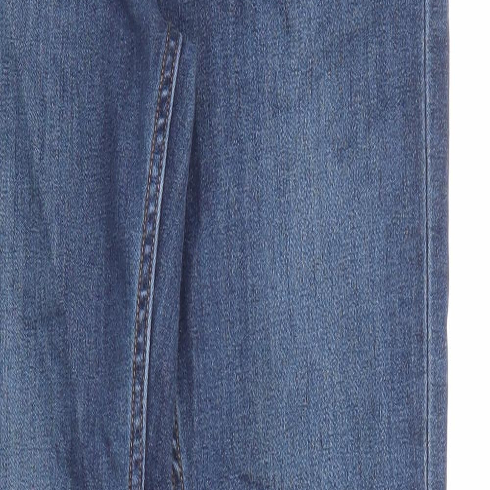 H&M Womens Blue Cotton Skinny Jeans Size 8 L28 in Regular Zip