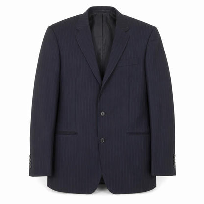 Next Mens Blue Striped Wool Jacket Suit Jacket Size 40 Regular