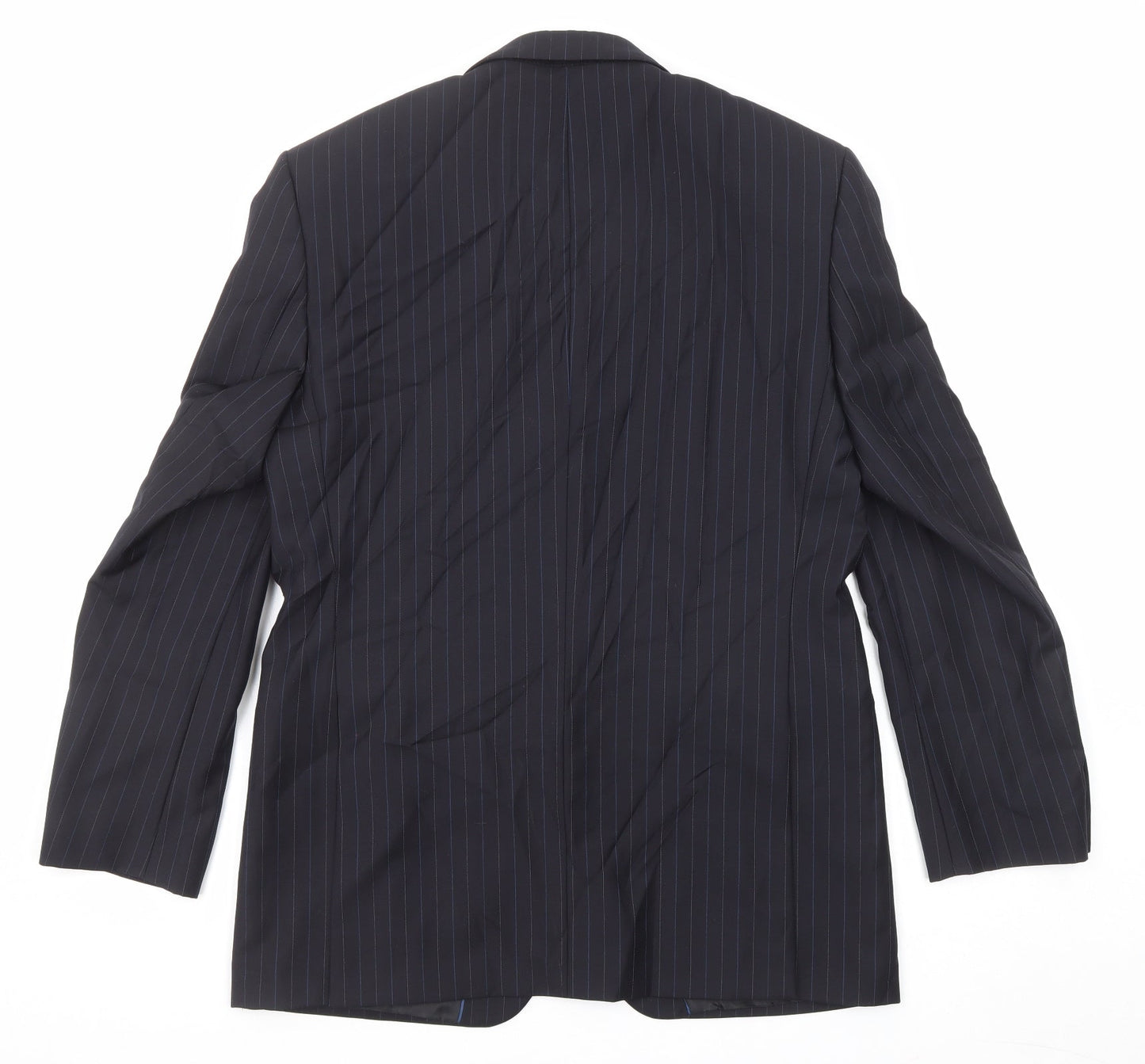 NEXT Mens Blue Striped Wool Jacket Suit Jacket Size 40 Regular