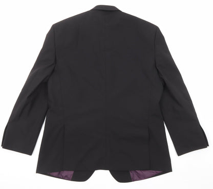 Greenwoods Mens Black Polyester Jacket Suit Jacket Size 42 Regular