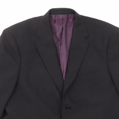 Greenwoods Mens Black Polyester Jacket Suit Jacket Size 42 Regular
