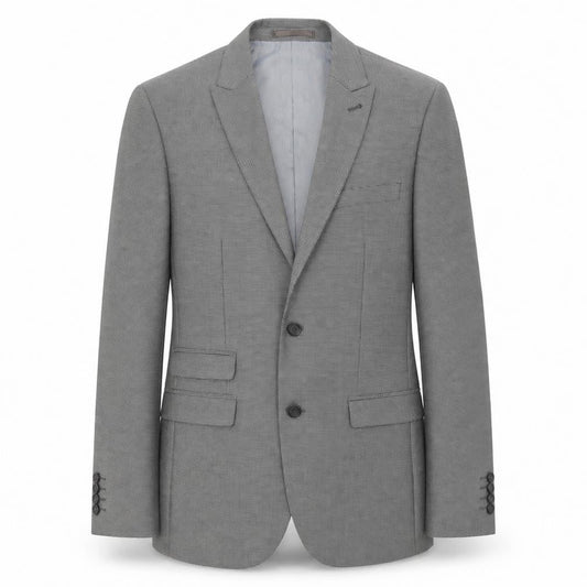 Next Mens Grey Geometric Polyester Jacket Blazer Size 38 Regular
