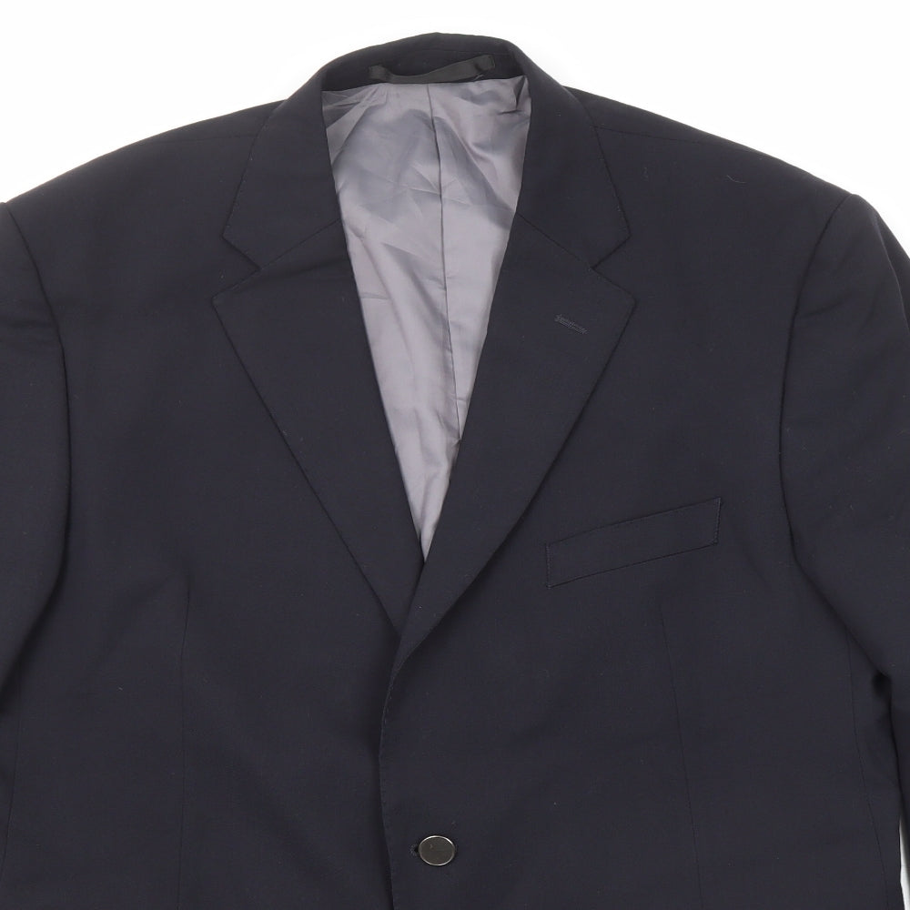 Marks and Spencer Mens Blue Polyester Jacket Suit Jacket Size 44 Regular