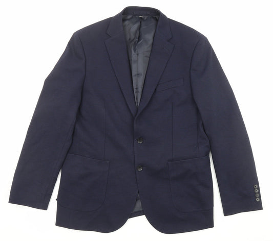 Marks and Spencer Mens Blue Polyamide Jacket Suit Jacket Size 42 Regular