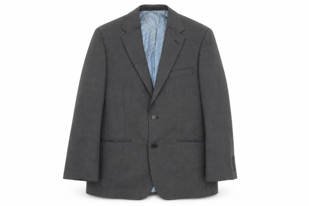 Marks & Spencer Mens Grey Geometric Wool Jacket Suit Jacket Size 40 Regular