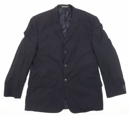 Next Mens Blue Wool Jacket Suit Jacket Size 40 Regular