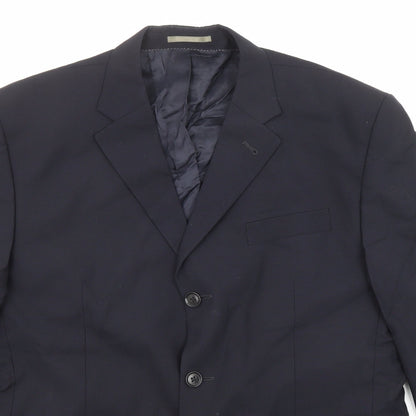 Next Mens Blue Wool Jacket Suit Jacket Size 40 Regular
